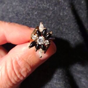 COPY - Faux Diamond & Onyx Dinner Ring